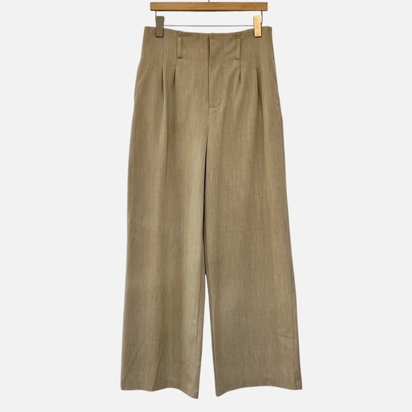 Nine West Pants - Nine West High Waist Wide Leg Pants Oatmeal Neutral Pleated Trousers